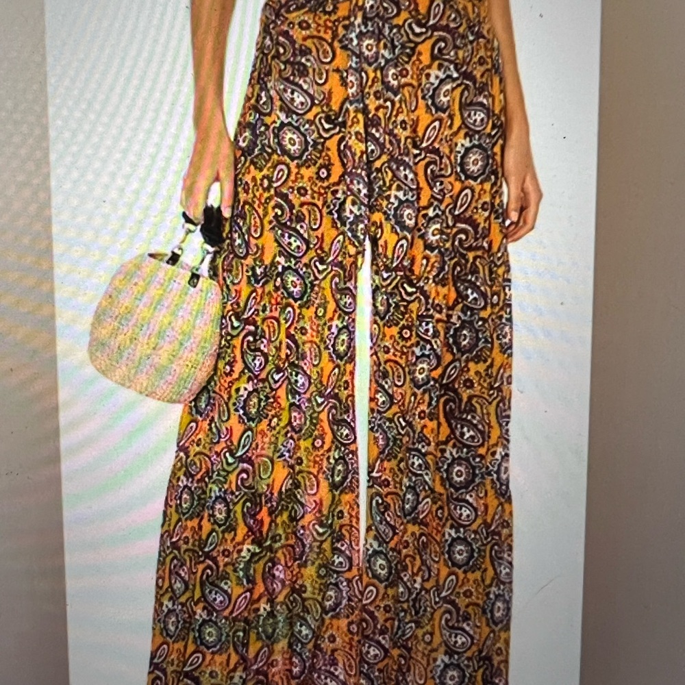 Bohemian Paisley Free People Aloha Wide-Leg Pants